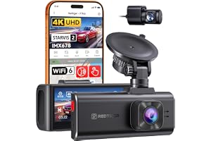 REDTIGER F7NA 4K Dual Dash Cam for Car with ADAS, STARVIS 2 IMX678 Sensor, 8MP UHD, 5GHz WiFi 6 Fast Download, 4K Front 1080P Rear, GPS, Voice Control, WDR, HDR Night View, Support 512GB (No SD Card)