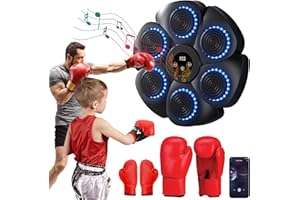 DriveNova Music Boxing Machine für Erwachsene - LED Licht Elektronische Musik Boxmaschine mit Boxhandschuhen, Bluetooth Boxmaschine mit Musik mit 9 Einstellbare Geschwindigkeiten für Kinder