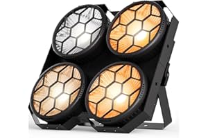 GLOWINGSTAGE Projecteur LED COB Par 400 W, Lumiere avec blanc, chaud, froid, fonctionnement silencieux, idéal pour les églises, les théâtres, les fêtes, Halloween et Noël
