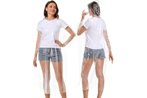 DONGDA Regenponcho Durchsichtig, 5 Stück Regenponcho Einweg Wasserdicht Regencape Festival, Regenponcho Damen Herren Leichtgewichts Regen Poncho Cape mit Kapuze, Einweg Regenponcho für Erwachsene