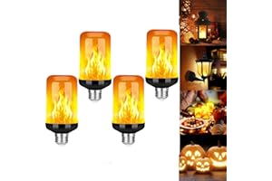 Sayapeiy Flammen Glühbirne 4 Stk, Kerzen-Glühbirne mit 4 Beleuchtungsmodi Dimmbar, Edison-Filament, 4W Dekorative LED E27 Glühlampen, Glas Matt, für Haus, Garten, Restaurant, Party, Deko Hochzeit