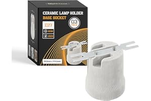 LEDSone Lot de 3 supports d'ampoule vintage en céramique en porcelaine ES27 E27 avec support de montage (forme 2)