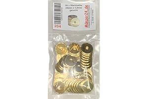 Münzer24 Wertmarke WM2, Waschmarke kompatibel mit Miele 1699370, Messing Jeton, 50 Stück (WM 2 (24 x 1,8))