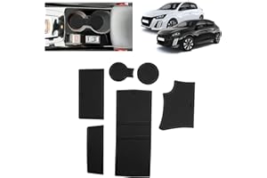 BSTW pour Peugeot 208 E-208 2020-2024 2025 (Automatique) Tapis Antidérapants pour Peugeot 208 GT Line Tapis en Caoutchouc pour Console Centrale, Porte Verres, Rainure de Porte (Noir)