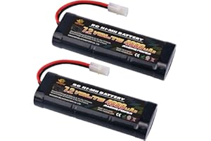 MELASTA 2PC Batteria da 7.2V 4000mAh NiMH RC Racing Pack per modellini di Automobili, Aerei, Robot (Giocattolo), Batteria RC ad Alte Prestazioni