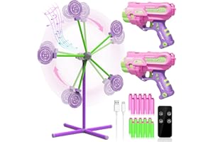 DX DA XIN Schießspiele Spielzeug für Alter 5 6 7 8 9 10+ Jahre alte Jungen, rotierende Schießscheibe & 2 Spielzeugpistolen & 20 Schaumstoffpfeile, Weihnachtskindergeschenke für Jungen und Mädchen