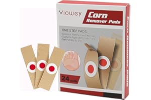 Viowey 24Pads Corn Remover Pads, Wart Remover, Foot Corn Remover Patch, Toe Corn and Callus Removal,Corn Relief and Foot Care，Corn Plasters with Hole for Feet, Hand