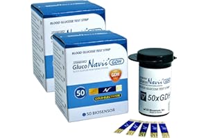 STANDARD GLUCONAVII GDH GlucoNavii Blood Glucose Test Strips, 100 Count – Blood Sugar Test Kit Replacement for GlucoNavii Glucometer – No Re-Coding – Fast 5-Second Results – Accurate Blood Sugar Test Strips – Long Expiry