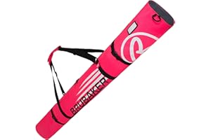 BRUBAKER 'Carver Champion 2.0' Bolsa Porta Esquís - Bolsa Deporte De Nieve para Transportar Un Par De Esquís Y Bastones - Funda Reforzada - Rosa/Blanco - 170 cms. ó 190 cms.