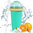 ELECDON Slushy Maker Ice Cup, Travel Portable Double Layer Silica Cup Pinch Cup Hot Summer Cooler Smoothie Silicon Cup Pinch into Ice Children's Adult Slushy Ice Cup
