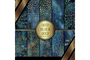 Scrapbook Paper: Deep Blue & Gold: Double Sided Craft Paper For Card Making, Origami & DIY Projects | Decorative Scrapbooking Paper Pad