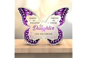 Gleevara Daughter Gifts from Mum on Christmas, Butterfly Shape Acrylic Plaque Gifts for Daughter on Birthday Graduation Valentines