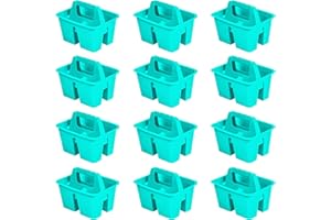Storex Mini Classroom Caddy, Multipurpose Classroom Organizer with Handle, Teal, 12-Pack (01065U12C)