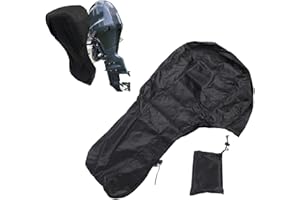 lvifloae Copertura per Motore a Barca, Copertura per Motore fuoribordo Copertura Completa per Motore a Barca Copertura per Motore fuoribordo Anti in Poliestere Impermeabile con (15-20 CV)