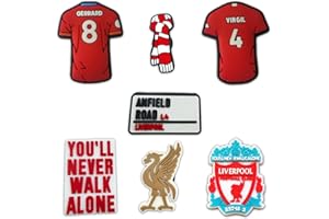 Leseogye 7 PCS Football Shoe Charms, Football Club Themed Shoe Decoration Charm for Adults, Non-Slip PVC Clog Charms Gift for Fans, Birthday & Party Souvenirs