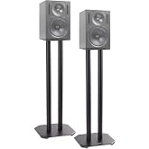 Duronic SPS1022 60 Set of 2 Speaker Stands, 60 cm Height | Base of 24 x 24 cm and 16 x 16 cm platform, capacity 5 kg, anti-vi