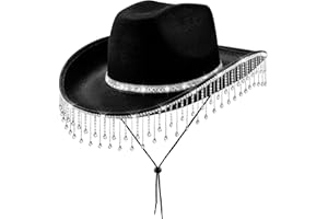 Silom Cowboy Hat Halloween Costume Cowgirl Hat for Women Men Adult Western Cow Girl Hat with Heart Glasses Dress Up Birthday Halloween Cow Girl Costume for Bachelorette, Bachelor Party Accessories