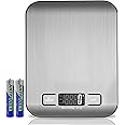 Digital Kitchen Scales, 5 kg Electronic Cooking Scales, Stylish Ultra-Thin Food Scales, Electronic Cooking Scales For Home And Kitchen With Lcd Display and Tare Function. (Silver-5kg)