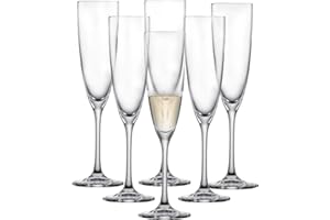 SCHOTT ZWIESEL Bicchiere da champagne Classico (set di 6), classici bicchieri da champagne con punta a spuma, bicchieri in cristallo Tritan lavabili in lavastoviglie, Made in Germany (art. 123657)