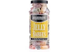 Original Jelly Babies Retro Sweets Gift Jar By Berrymans Sweet Shop - Classic Sweets, Traditional Taste.
