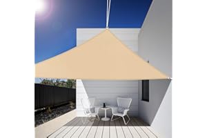 FTSMTK Sonnensegel Dreieckig, 3x3x3m, Sonnenschutz Wasserdicht Windschutz UV Schutz 99% Sunsegel mit Ösen Schnelle Wärmeableitung Hohen Zugkräften Standhalten Maschinenwäsche für Balkon Terrasse Garten