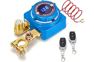 VIXKPIRR Desconectador de Bateria Coche 12V 240A, Corta Corriente Bateria 12V Coche con Control Remoto Pantalla LED de Voltaje, Interruptor de Desconexión Automática para Coche Camión RV ATV Barco