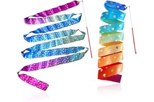 JTMKYO 2 Stück Heißmarkierungsbänder, 2 m, künstlerischer Tanz der Mädchen, Gymnastiktraining (in Herzform, Sternform).