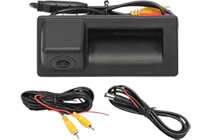 Swgaunc Cámara de visión Trasera para Coche, 170 Grados PC7070K Cámara de Marcha Atrás con Mango para Maletero, para A4L/A3/S3/Q7/Tig-uan/Golf/Jet-ta/Pa-ssat/Tou-ran/To-ua-reg/Sagitar/Caddy