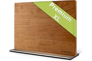 QUINTESSIO - XL - Porte couteaux aimanté - bloc à couteaux magnétique des deux côtés - porte-couteaux magnétique - support couteau de cuisine- bloc à couteaux cuisine vides en bois - cerise