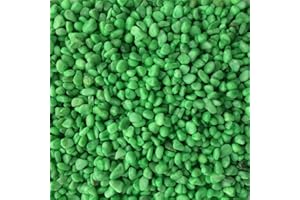 Yusee Fish Tank Aquarium Gravel Substrate Coloured, Mixed and Natural Aquatic Decorative Small Stones Pebbles Ideal for Plants (2KG, Green)