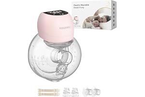 KISSBOBO Sacaleches Electricos, Sacaleches Manos Libres 4 Modos y 12 Niveles con pantalla LED, Leche a Prueba de Fugas, Ultra Silenciosa, Saca Leche Materna Electrico con bridas de 21mm/24mm(Rosa)