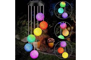 Gerhannery Scacciaspiriti Per Esterni Scacciapensieri A Vento Lampada Solare Da Giardino Lampada Da Giardino Impermeabile Lampada Solare A Led Per Terrazzo Ponte Cortili Sentieri (Palla)