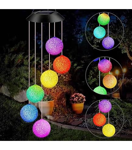 Lumière De Carillons De Vent Solaire Panneau Solaire Étanche Extérieur Led Carillons Éoliens