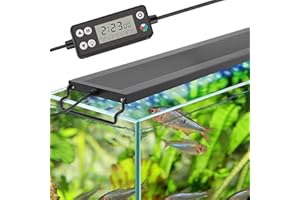 hygger Aquarium Light, Auto On Off LED Aquarium Lights, Full Spectrum Fish Tank Light with LCD Monitor, 14W 24/7 Lighting Cycle, 7 Colors, Adjustable Timer,3 Modes for 30-45cm Freshwater Tank
