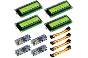 GeeekPi 4Pack I2C 1602 LCD Display Module 16X2 Character Serial Yellow Backlight LCD Module for Raspberry Pi Arduino STM32 DIY Maker Project Nanopi BPI Tinker board Electrical IoT Internet of Things