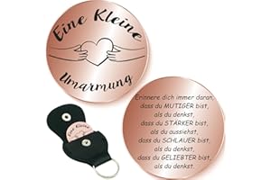 Tixlux Kleine Umarmung Glücksbringer, Glücksbringer mit Tasche, Pocket Hug, Mutmacher Geschenk Gute Besserung Geschenk Schlüsselanhänger für Familie Frauen Jungen Patient, Einschulung Geschenk