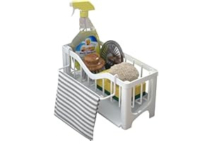 GOOPOOL Porta Spugne Lavello Cucina, Organizer per Lavello, Porta Lavello da Cucina con Vaschetta Autosvuotante, Supporto per Lavello da Cucina, Portaoggetti per Lavello, Supporto della Spugna, Bianco