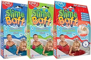 3 x Slime Baff Bundle von Zimpli Kids, rot, grün & blau, verwandelt Wasser magisch in klebrigen, bunten Schleim, Schleimherstellung Kit für Kinder, Geburtstagsgeschenk für Jungen & Mädchen,