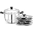 Pigeon Stainless Steel Hot 16 Idly Pot with Steamer - Silver