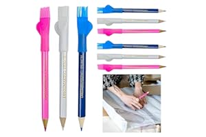 XIAGER 9Pcs Fabric Markers & Sewing Pencils,Water Soluble Erasable Fabric Pens for Quilting,Dressmaking,Embroidery - 3 Red, 3 Blue, 3 White,Colouring Pencils for DIY Crafts & Sewing Machine Accessories