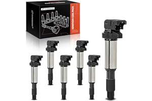 A-Premium Engine Ignition Coil Packs Compatible with BMW 320i 325Ci 325xi 330i 330Ci 330xi 525i 530i 745i 745Li 750i 750Li M3 X3 X5 Z3 Z5 E46 E60 E83 E85 6-PC Set