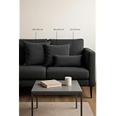 Gauze Fabric Design Kadife Serisi Kırlent, Yastık Kılıfı (Antrasit, 50 x 30)