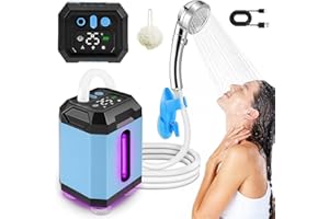 GXPJYCFOB Doccia Portatile Potenziata, Doccia da Campeggio con Filtro U-V, [Ricaricabile 6000mAh], Doccia Campeggio con Display di Temperatura e Potenza, Doccia Esterna per Spiaggia, Auto, Giardino, Animali