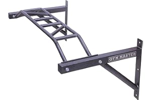 GYM MASTER Heavy Duty Wall Mounted 1.2m Wide Multi Grip Pull Up Bar