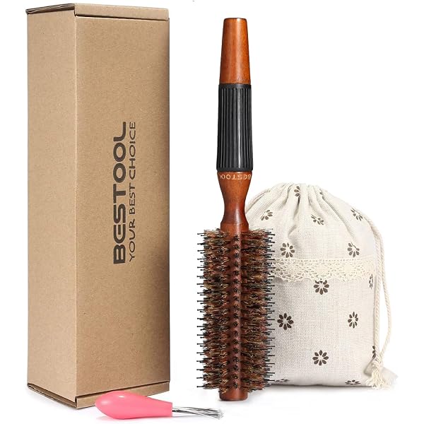 Boreal Professionelle Haarbürste – Antistatisch, Wildschweinborsten, Lackiertes Buchenholz, 68 Mm