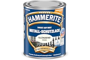 Hammerite Metallschutzlack Glänzend, 3in1- Rostschutz, Weiß, 250 ml