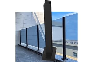 WAHHWF Poste Para Barandilla Escaleras Vidrio Abrazadera Poste de balaustrada de vidrio - Negro Acero inoxidable 304 Cubierta Grifo de valla de piscina de vidrio Abrazadera de poste de barandilla de balaustr