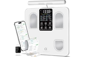 arboleaf Smart Scale with BMI, Body Fat, Muscle Mass, 50+ Body Metrics | 8-Electrode Full Body Composition Analysis with Segmental Measurements for Arms, Legs, and Torso, with kg/lb Unit Switching