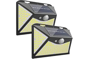ZFITEI Solar Lights,203LED Solar Lights Garden,2Pack Solar Security Light Motion Sensor Wall Lights,Solar Powered Lights with 3 Intelligent Modes for Outside
