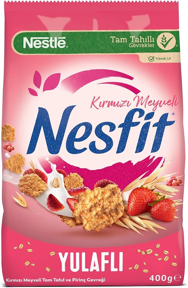 Nestlé Nesfit Kırmızı Meyveli Tam Tahıl ve Pirinç Gevreği, 400 g